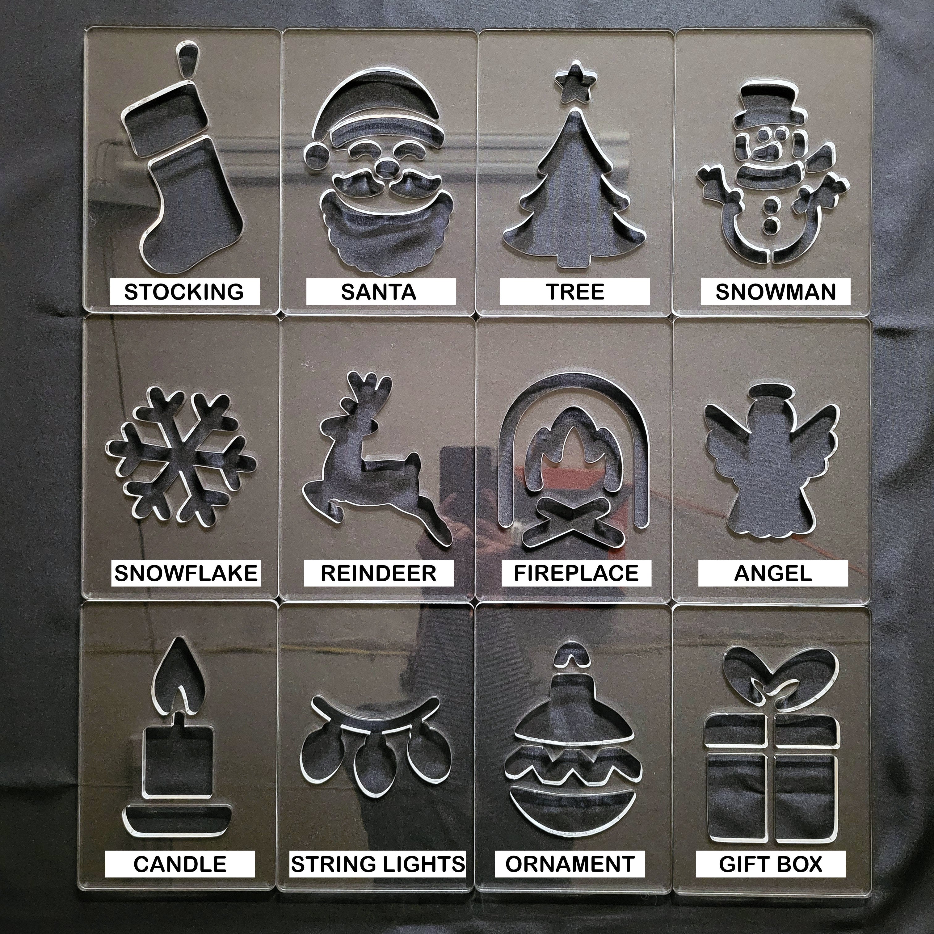 1pc Christmas Clear Acrylic Router Templates 12 Festive
