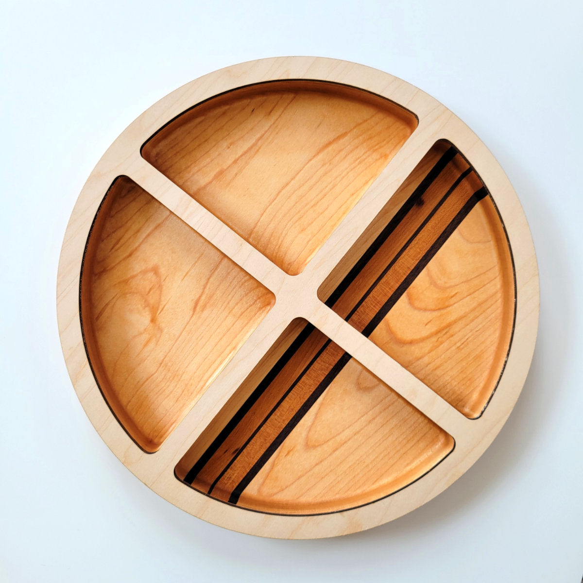 4 Compartment Round Serving Tray Router Template