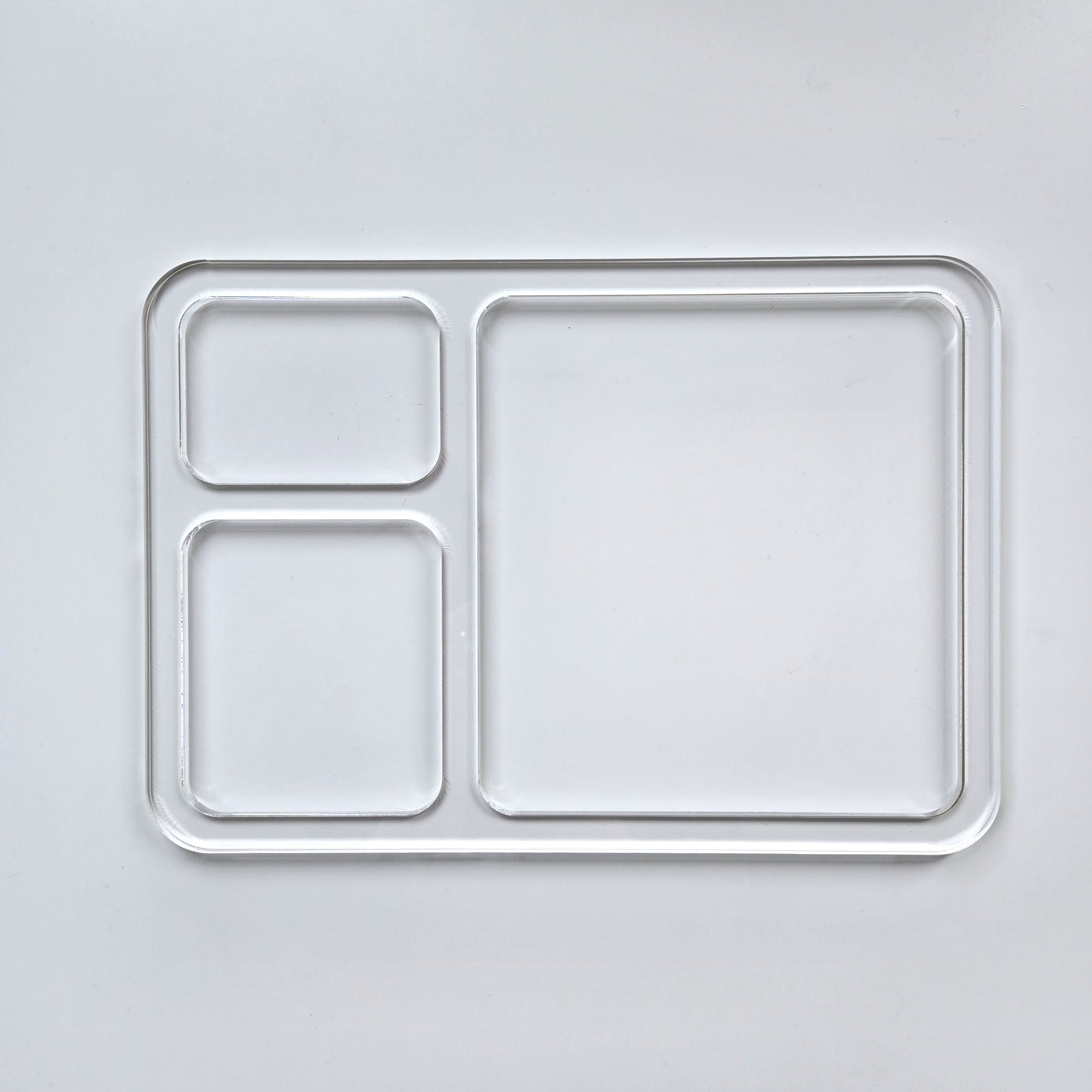 Valet Tray EDC Catch-all | Rectangle 3-pocket (S-M-L) | Acrylic Router Template