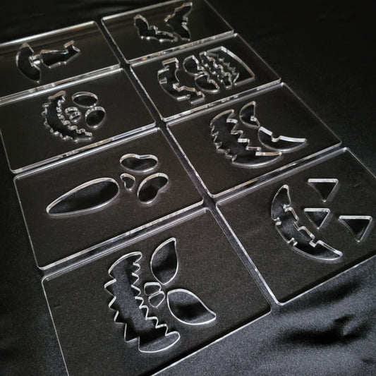 Jack O-lantern Face Templates | Acrylic Router Template | Pumpkin Face Templates | Halloween