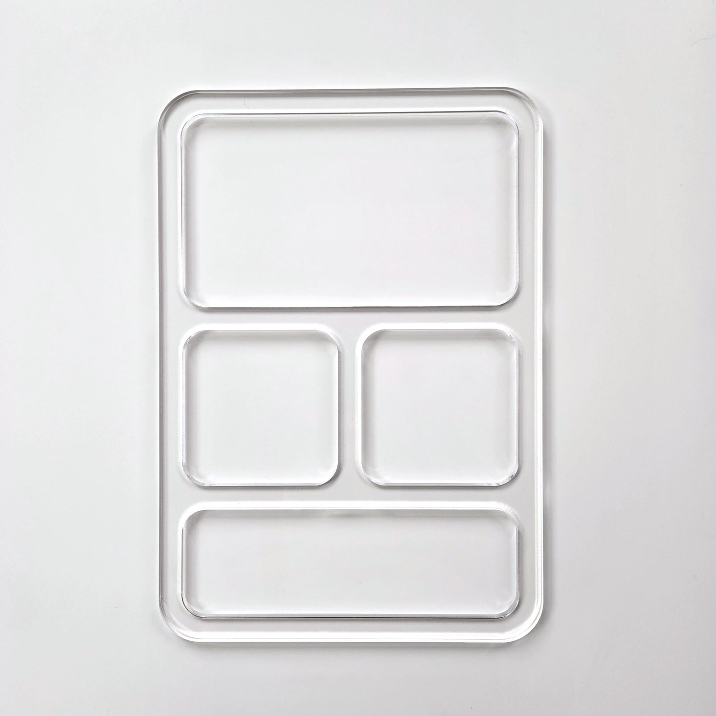Valet Tray EDC Catch-all | Rectangle 4-pocket | Acrylic Router Template