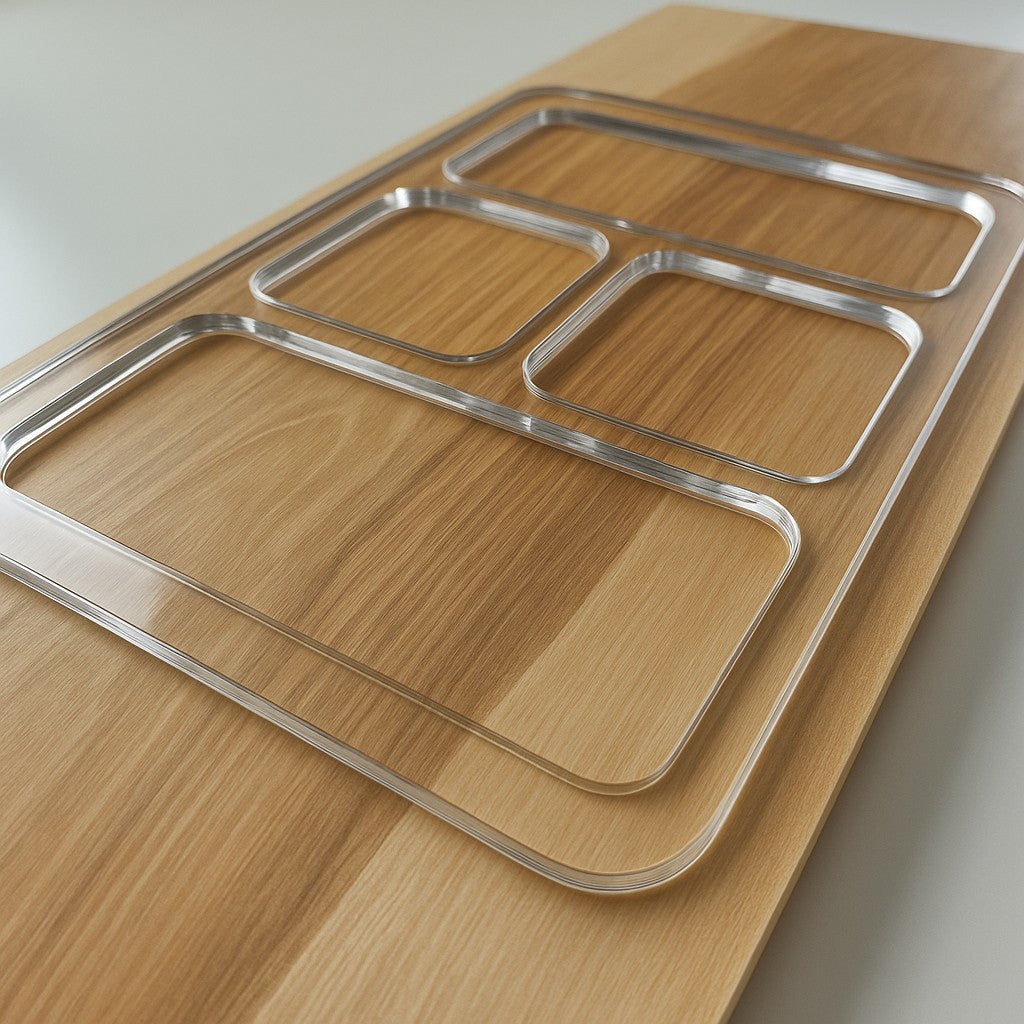 Valet Tray EDC Catch-all | Rectangle 4-pocket | Acrylic Router Template