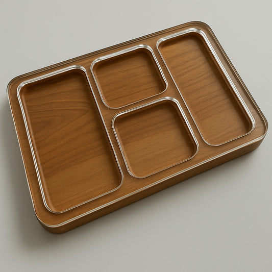 Valet Tray EDC Catch-all | Rectangle 4-pocket | Acrylic Router Template