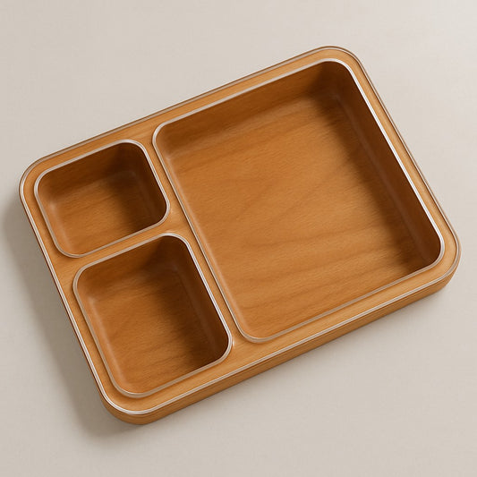Valet Tray EDC Catch-all | Rectangle 3-pocket (S-M-L) | Acrylic Router Template