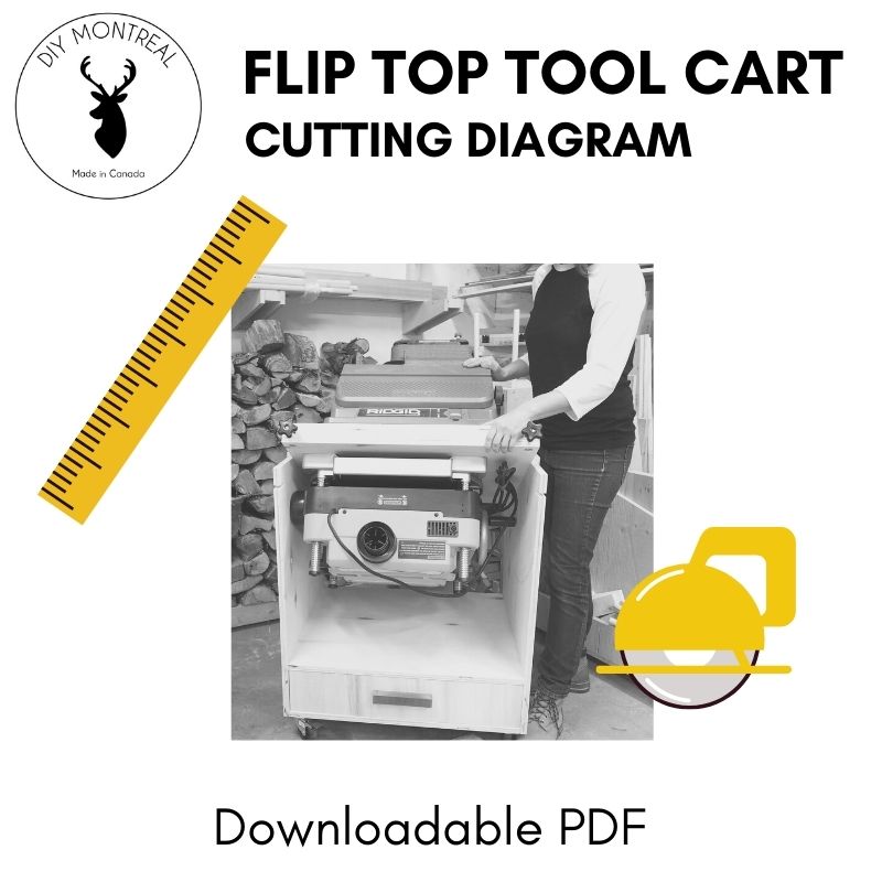 Flip Top Tool Cart | Dimensions & Cutting Diagram