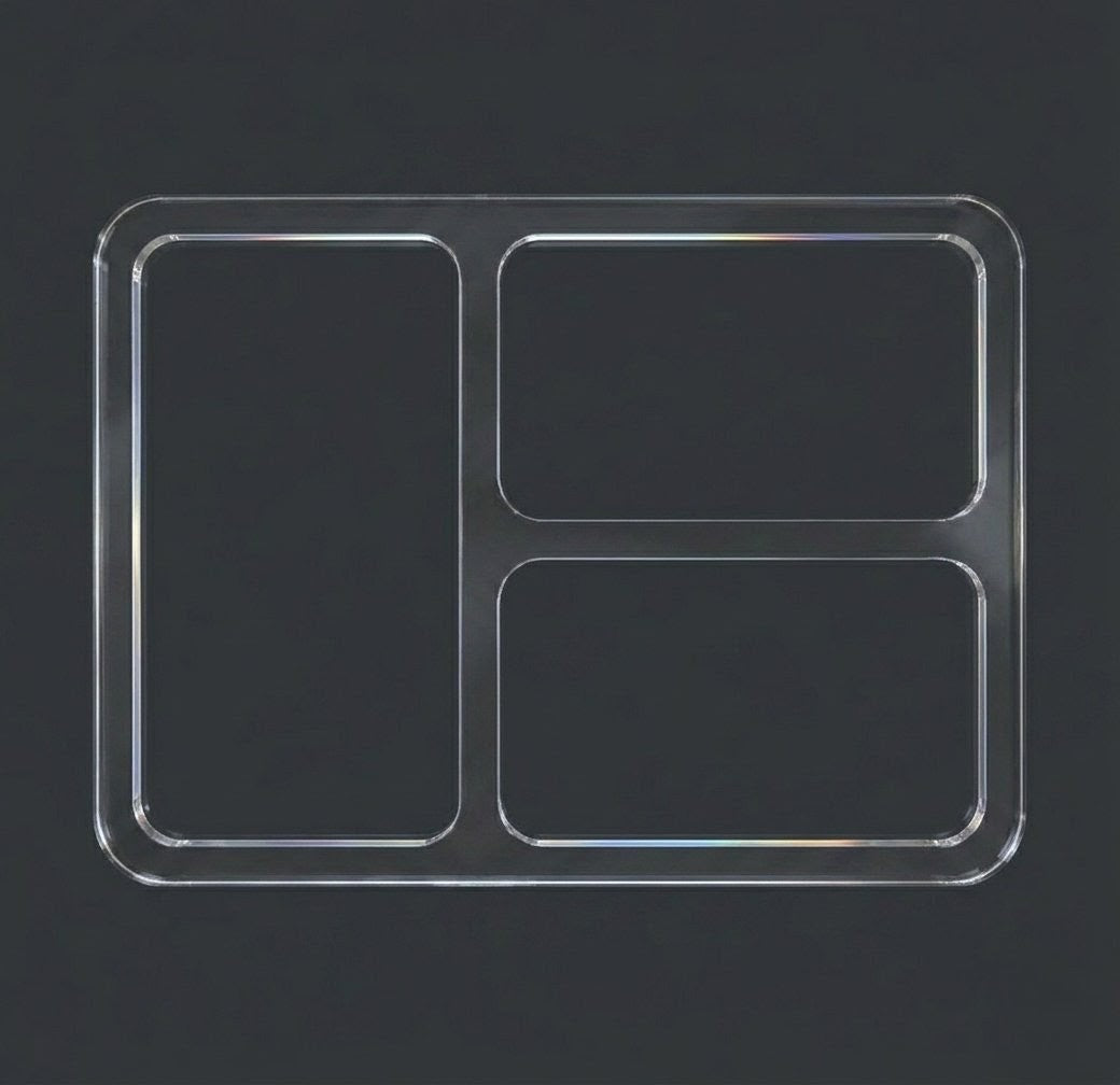Valet Tray EDC | Rectangle 3-pocket | Acrylic Router Template