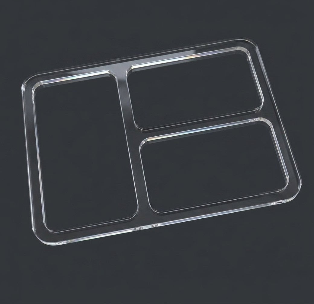 Valet Tray EDC | Rectangle 3-pocket | Acrylic Router Template
