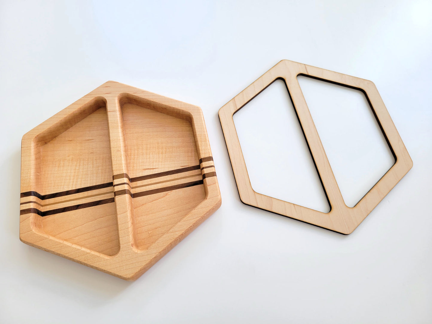 Hexagon 2-pocket Valet Tray Router Template