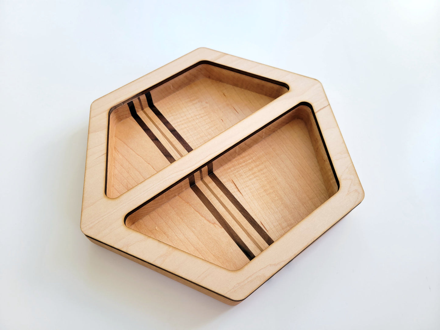 Hexagon 2-pocket Valet Tray Router Template