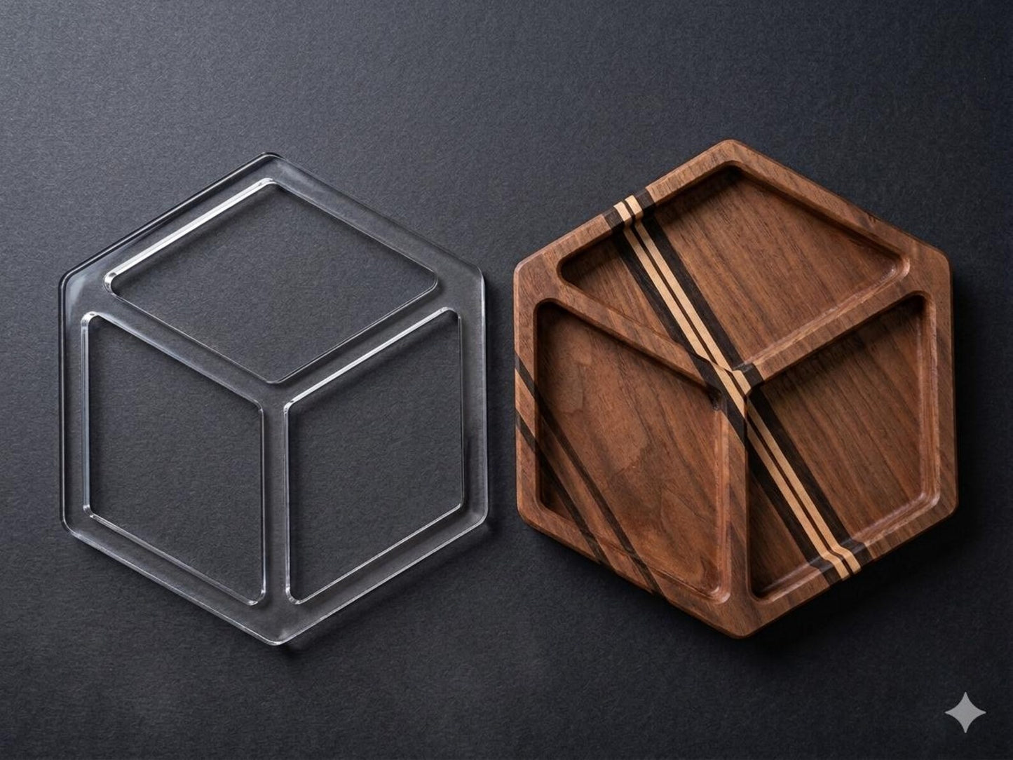 Hexagon 3D Cube Router Template