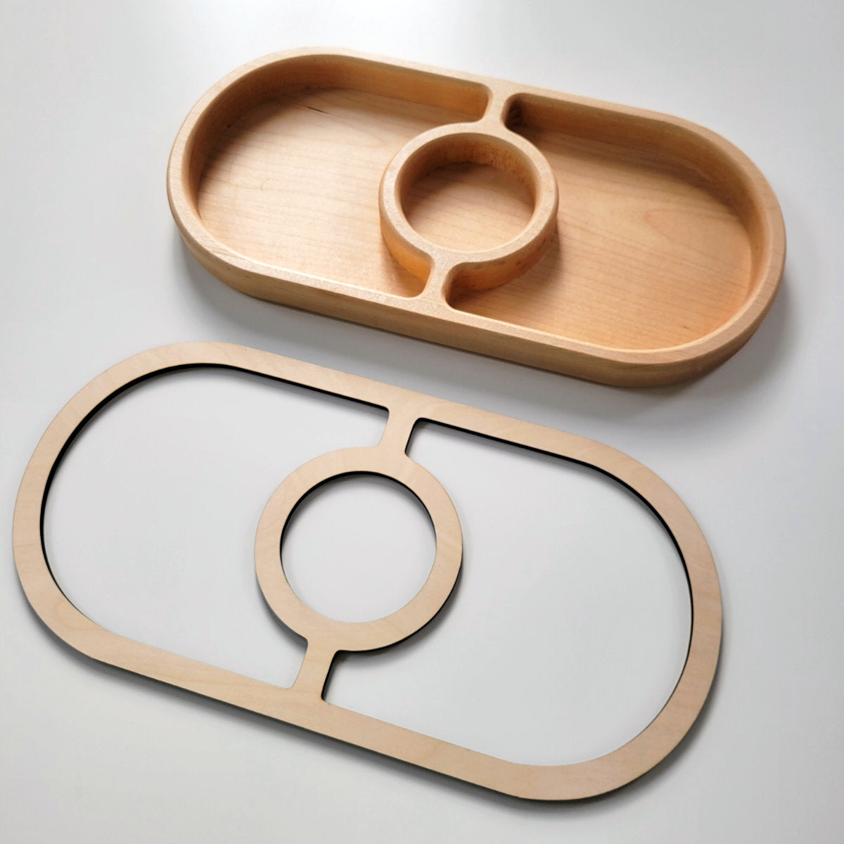 Oval 3-pocket Serving Tray Router Template