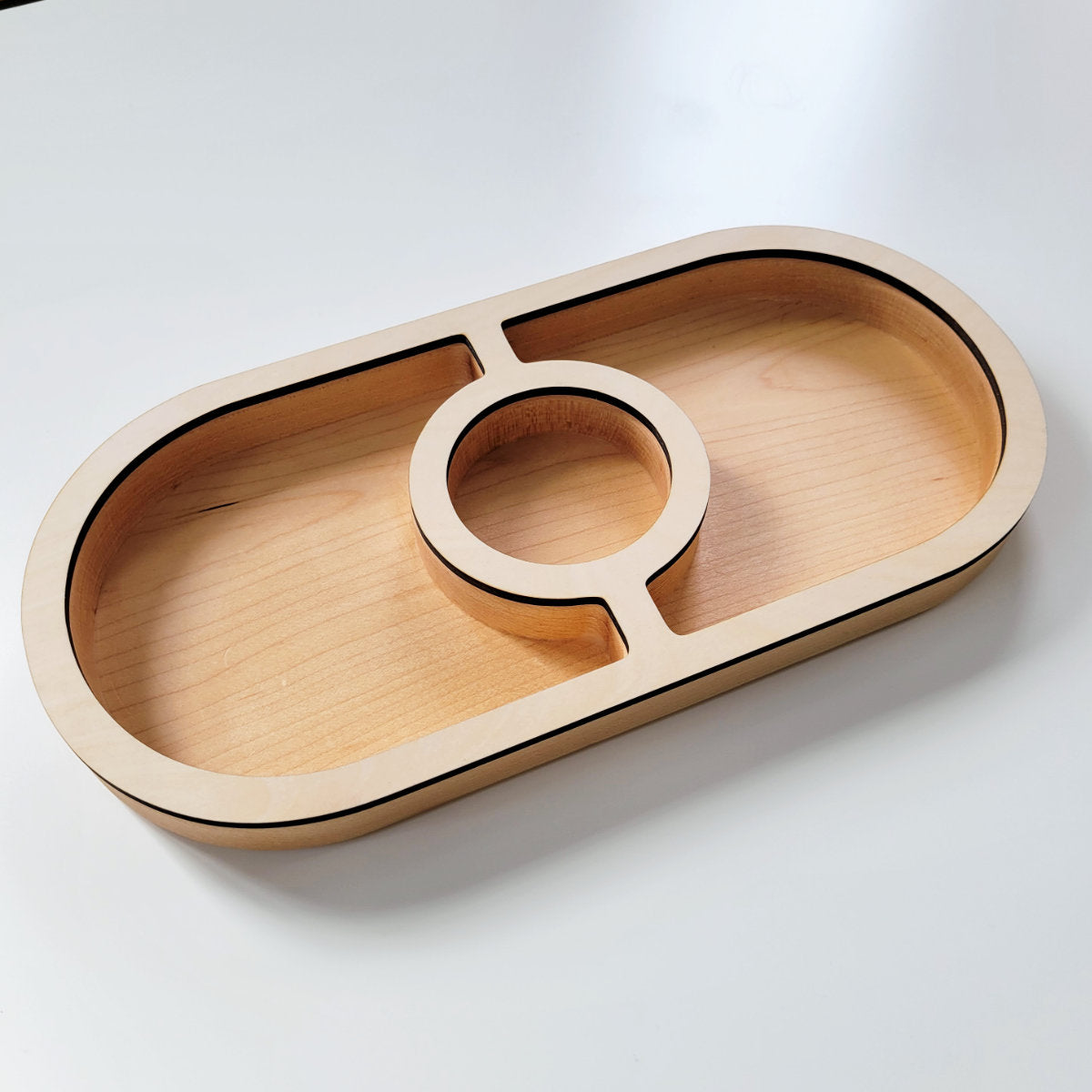 Oval 3-pocket Serving Tray Router Template