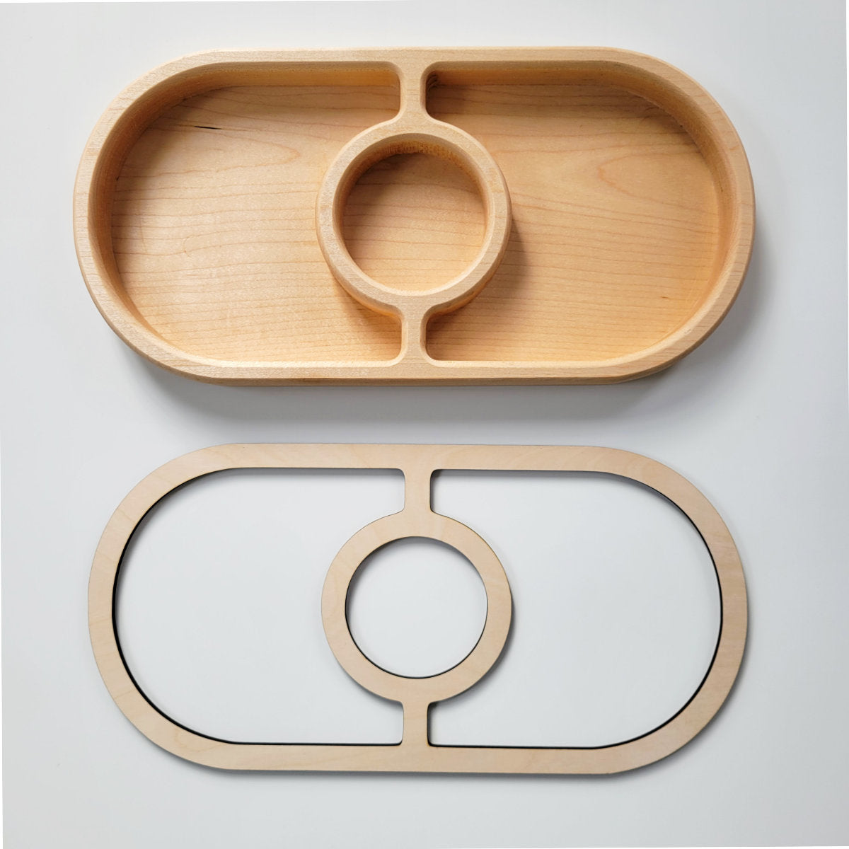 Oval 3-pocket Serving Tray Router Template