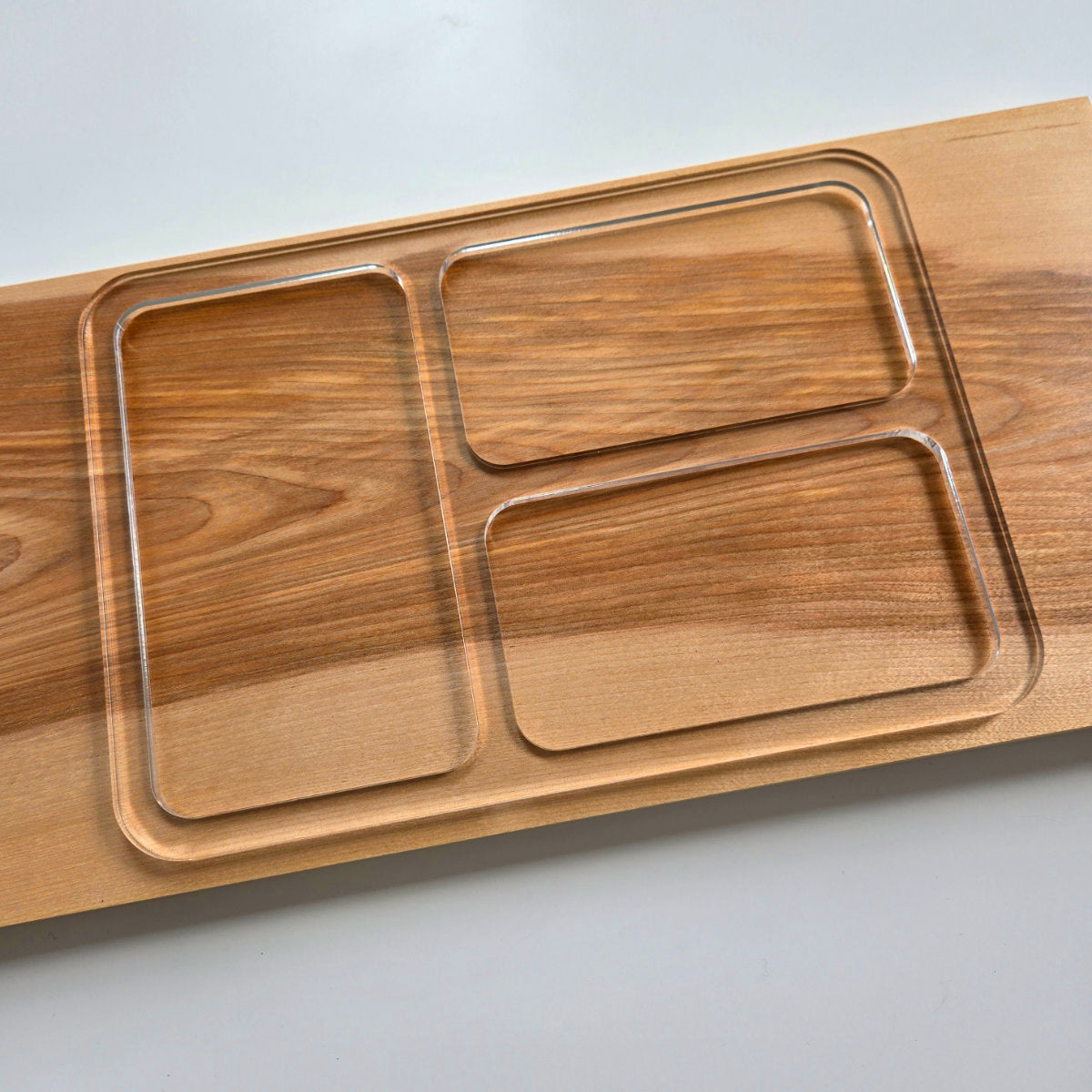 Valet Tray EDC | Rectangle 3-pocket | Acrylic Router Template